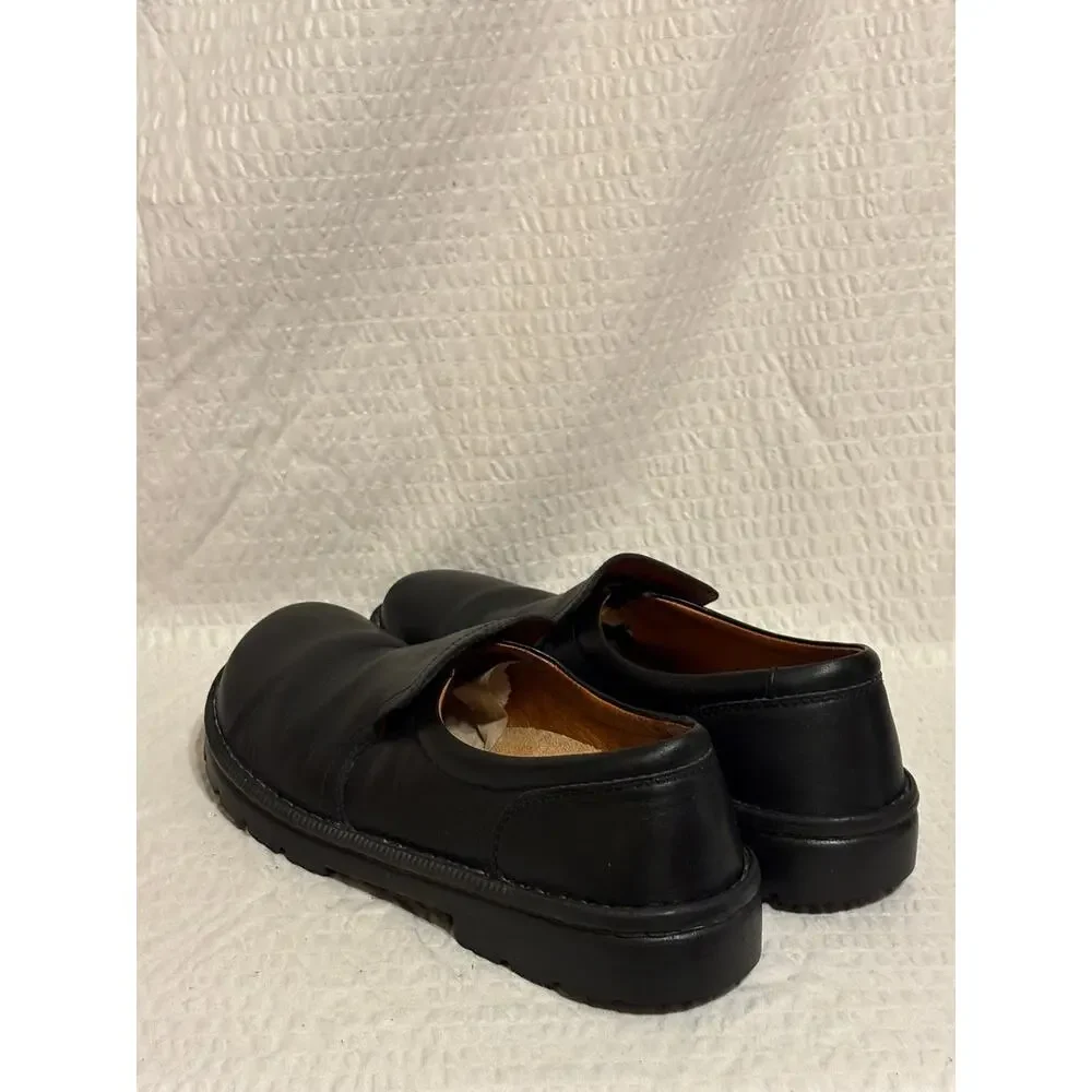 Birkenstock Mens Black Leather Loafers by Footprints CorkBed EU44 US 11-11.5 EUC